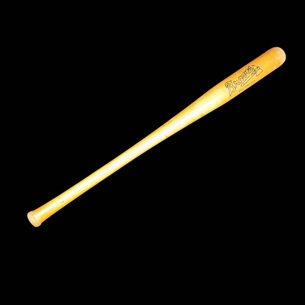 1990 Louisville Slugger Atlanta Braves Mini Baseball Bat 18” Wood Souvenir